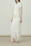 SWAYING/KNIT float detail skirt SW24SS3B01 white
